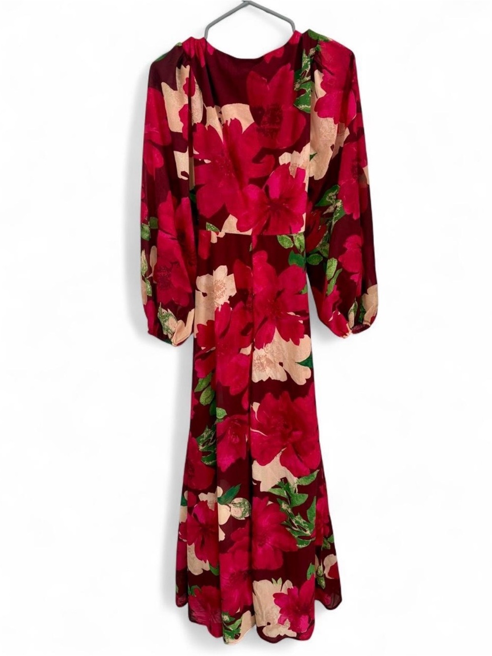 NWT Baltic Born Floral Wrap Maxi Dress Medium Chiffon Formal Elegant Wedding - Picture 7 of 8